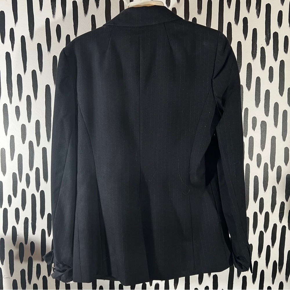 J.Crew Navy Pinstripe Super 120 blazer- size 6 - Picture 2 of 3